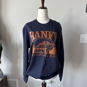 NWOT! Navy Blue Banff Canada Mountains Graphic Sweatshirt - Unisex Size